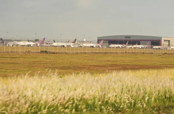 Bangkok Thailand Apr 2020 Suvarnabhumi Airport Thai Airways Stop Operation — Stock Photo, Image