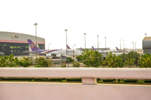 Bangkok Tailândia Abr 2020 Aeroporto Suvarnabhumi Thai Airways Parar Operação — Fotografia de Stock