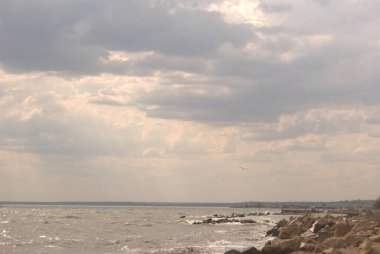 beautiful view of the Sea of Azov. Berdyansk, Ukraine