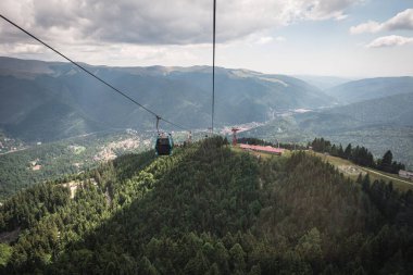 Sinaia kablo yolu, Bucegi dağları doğal park, Carpthianlar - Romanya