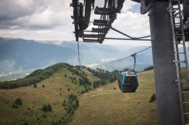 Sinaia kablo yolu, Bucegi dağları doğal park, Carpthianlar - Romanya