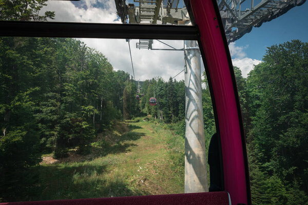 Sinaia cableway, Bucegi mountains natural park, Carpthians - Romania