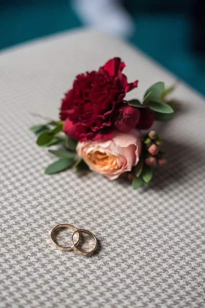 Bröllop Detaljer för en ring bukett — Stockfoto