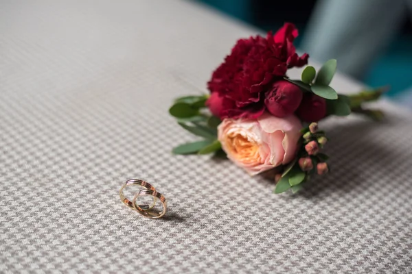 Detalles de la boda de un ramo de anillo —  Fotos de Stock