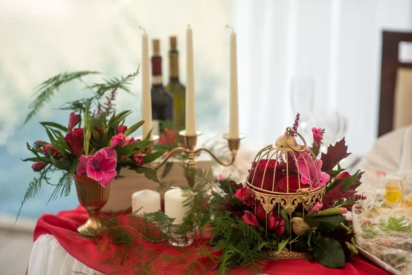 Decoração do casamento registro de mesas — Fotografia de Stock