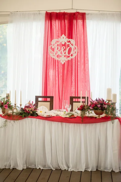 Decoração do casamento registro de mesas — Fotografia de Stock