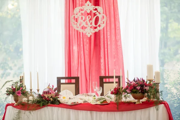 Wedding decor registration of tables — Stock Photo, Image