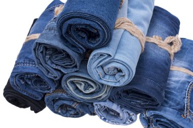 Kot yığın izole arka plan üzerinde rulo. 