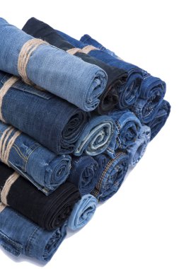 Kot yığın izole arka plan üzerinde rulo. 