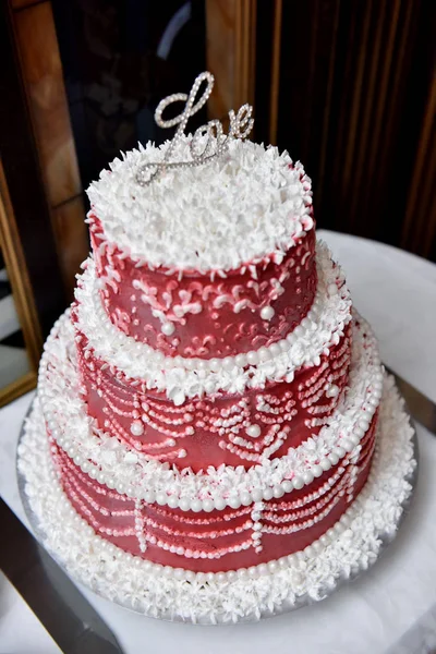 红白蛋糕 — 图库照片