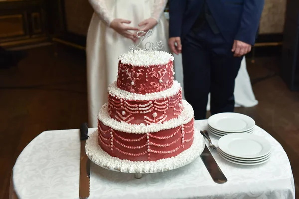 Rot-weißer Kuchen — Stockfoto