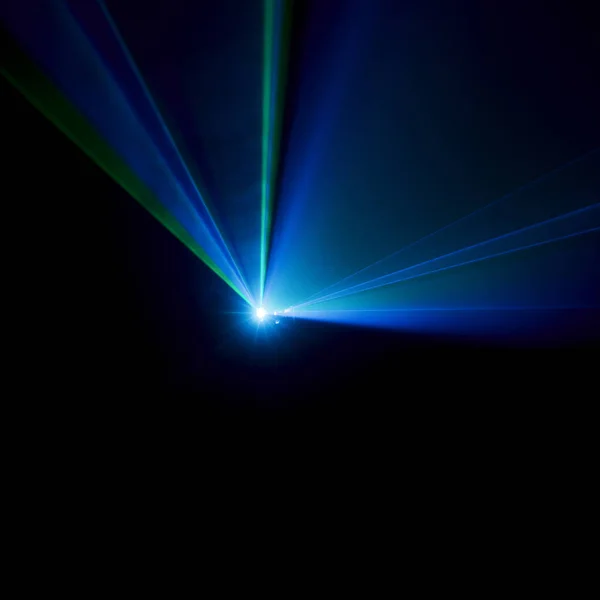 Laser beam blue on a black background
