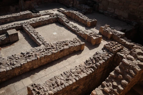 Archeologische opgravingen van een oude stad in Griekenland op Kreta. Stockfoto