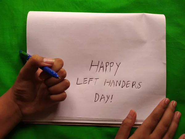 Happy Left Handers Day International Left Handers Day Left Handers Royalty Free Stock Images