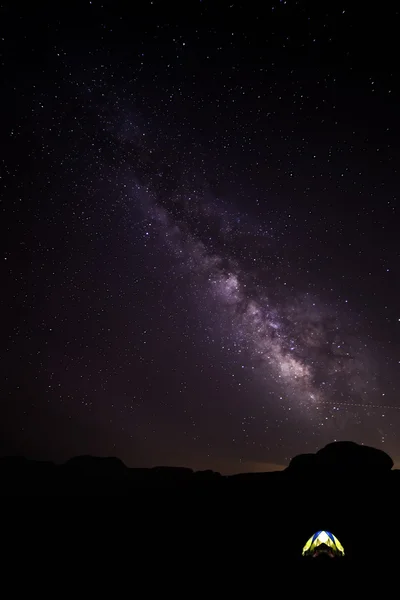 Vía Láctea Vista en el Parque Nacional Joshua Tree — Foto de Stock