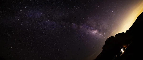 Vista Via Láctea no Parque Nacional Joshua Tree — Fotografia de Stock