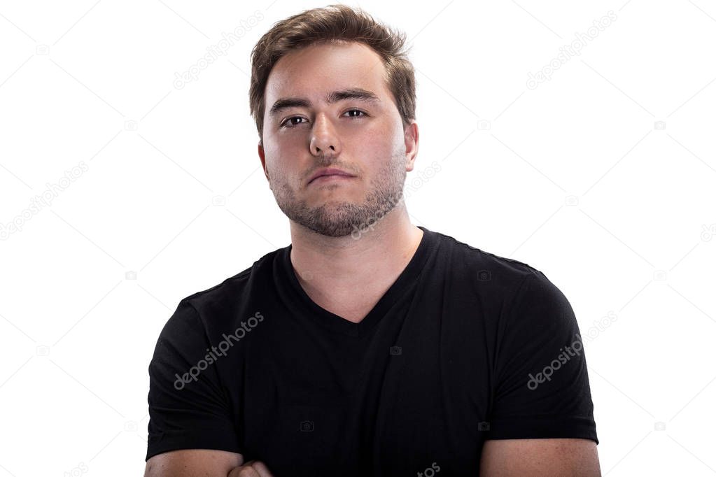 Man on White Background Looking Confident