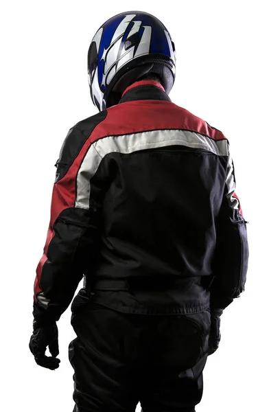 Race Car Driver or Biker on a White Background — Stock Photo, Image