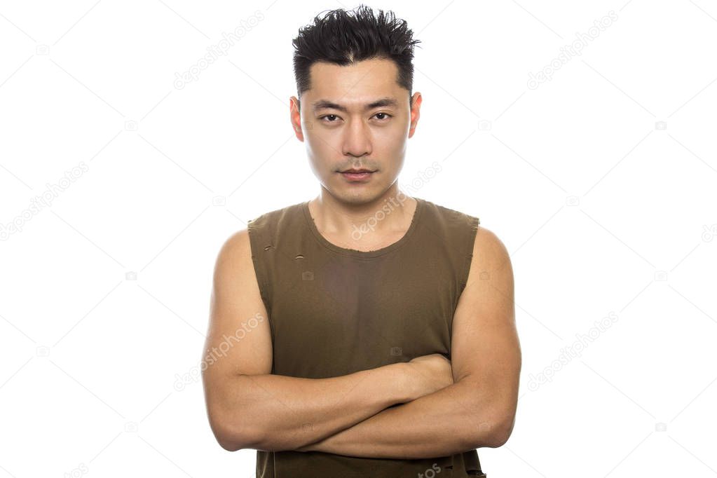 Athletic Asian Male Looking Confident