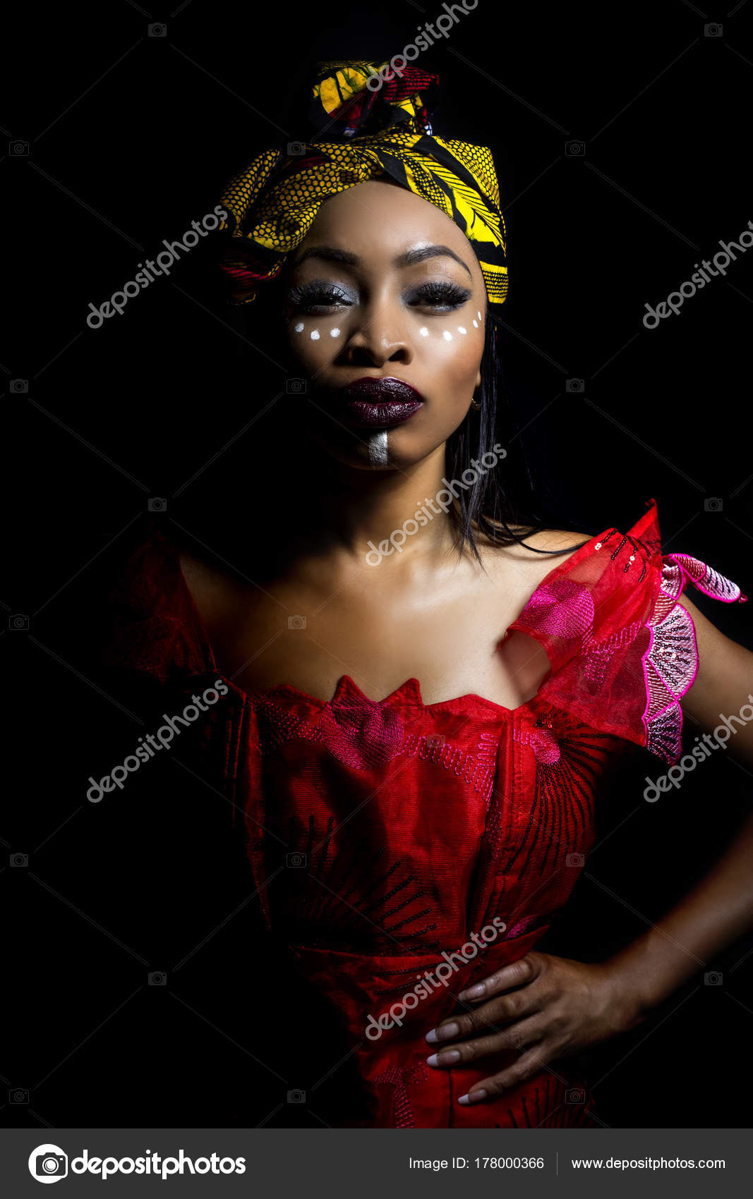 Black Female Showing African Pride Wearing Nigerian Traditional