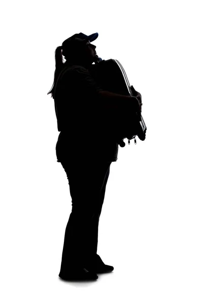 Silhouette Einer Kurvigen Oder Size Frau Auf Weißem Hintergrund Sie — Stockfoto