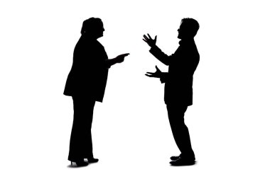 Birbirleriyle konuşan, sosyalleşen ve uzak durma pratiği yapmayan insanların silueti. Beyaz bir arkaplanda buluşuyorlar ya da dedikoduları paylaşıyorlar