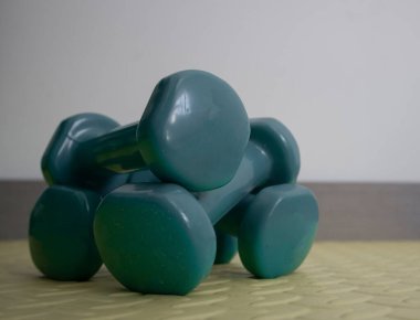 1 kiloluk 4 yeşil dambıl.