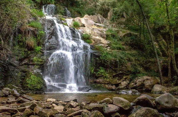 Cascade Naturelle Dans Forêt Portugaise — Photo