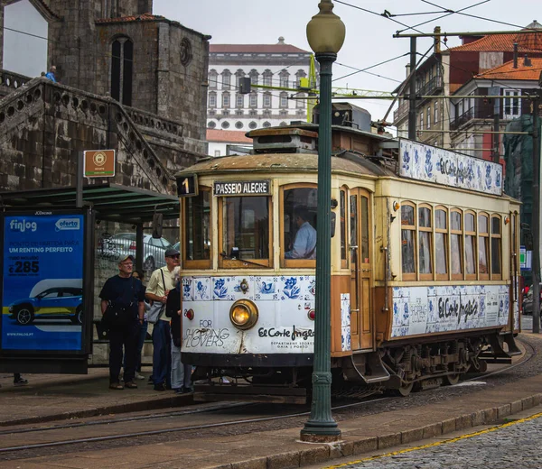 Historische Elektrische Straßenbahn Der Stadt Porto Portugal — Stockfoto
