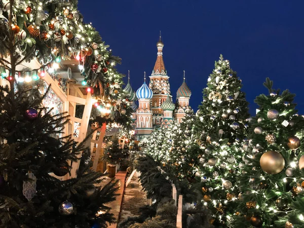 Рождественская Ярмарка Москве Красная Площадь — стоковое фото