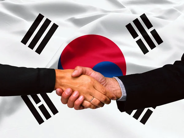 한국의 국기에 기업의 — 스톡 사진