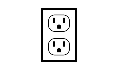 İki NEMA 5-15 topraklanmış elektrik prizi, ac soketi