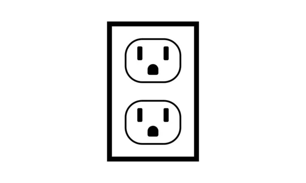 Two Nema Grounded Power Outlet Socket — Stock Vector