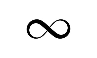 Sonsuzluk sembolü veya işareti, sonsuz ikon vektör illüstrasyonu