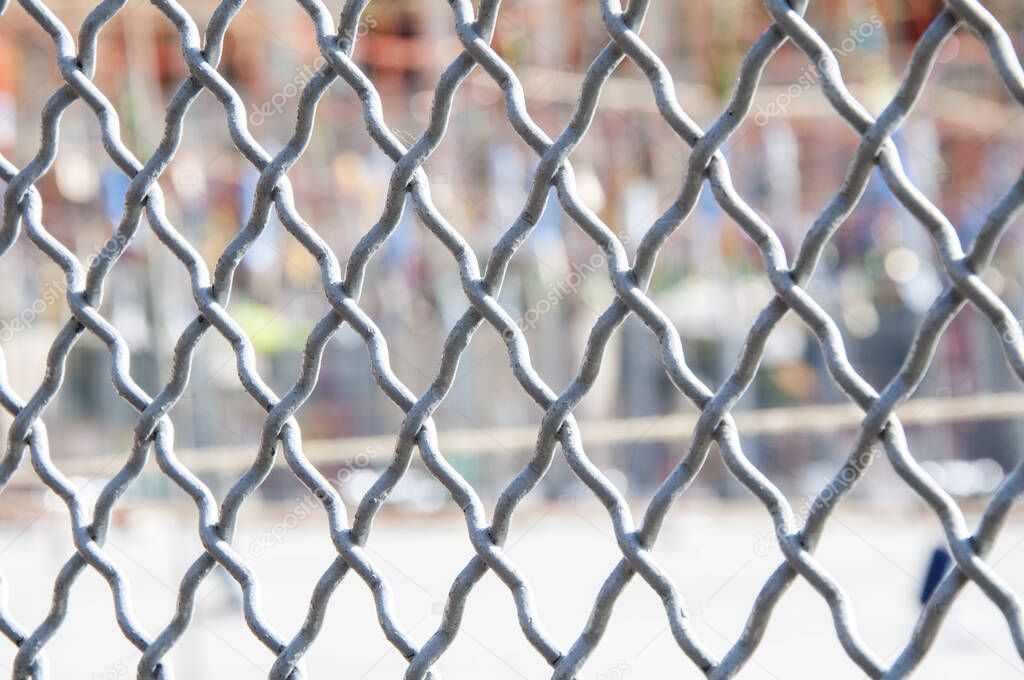 Metal fence in gray color