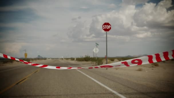 Renderizado Stop Coronavirus Covid Animação Deserto Estrada Surreal Ilustração Vídeo — Vídeo de Stock