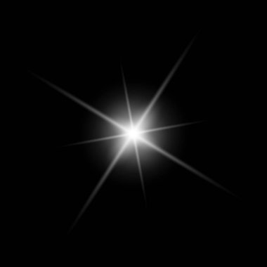 Şeffaf beyaz parlayan ışık patlaması. Işın parıltılarıyla serin efekt dekorasyonu. Şeffaf parlaklık gradyan parıltısı