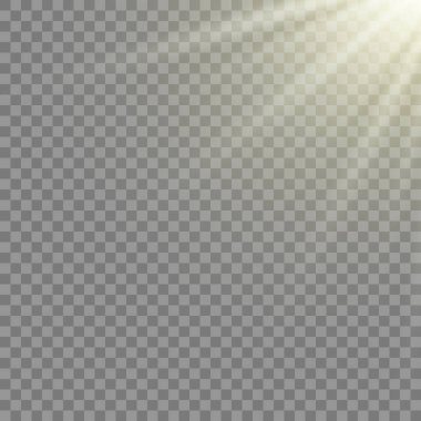 Vektör şeffaf güneş ışığı özel lens flaş efekti. Ön güneş merceği flaşı. Işığın ışığında vektör bulanıklığı.