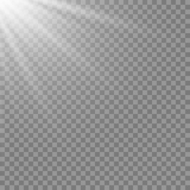 Vektör şeffaf güneş ışığı özel lens flaş efekti. Ön güneş merceği flaşı. Işığın ışığında vektör bulanıklığı.