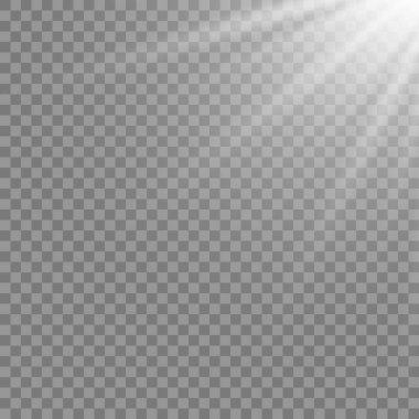 Vektör şeffaf güneş ışığı özel lens flaş efekti. Ön güneş merceği flaşı. Işığın ışığında vektör bulanıklığı.