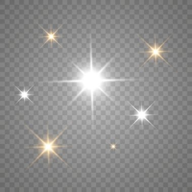 Şeffaf beyaz parlayan ışık patlaması. Işın parıltılarıyla serin efekt dekorasyonu. Şeffaf parlaklık gradyan parıltısı