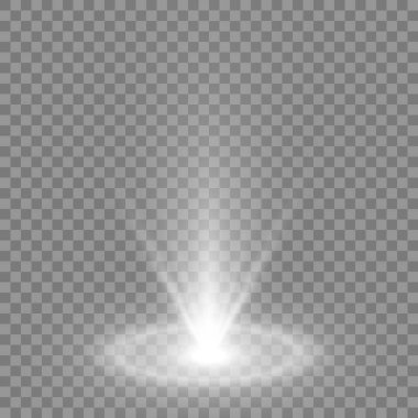 Sihirli fantezi portalı. Fütürist ışınlanma. Işık etkisi. Gece sahnesinin ışık huzmeleri ve şeffaf bir arkaplanda kıvılcımlar. Kürsünün boş ışık efekti. Dans pistinin disko kulübü..