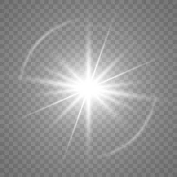 Vit Glödande Ljus Brast Explosion Med Transparent Cool Effekt Dekoration — Stock vektor