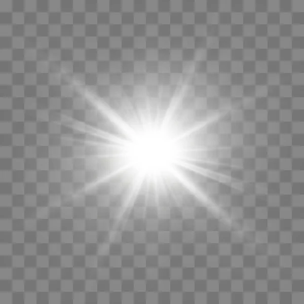 Wit Gloeiend Licht Explosie Met Transparant Cool Effect Decoratie Met — Stockvector