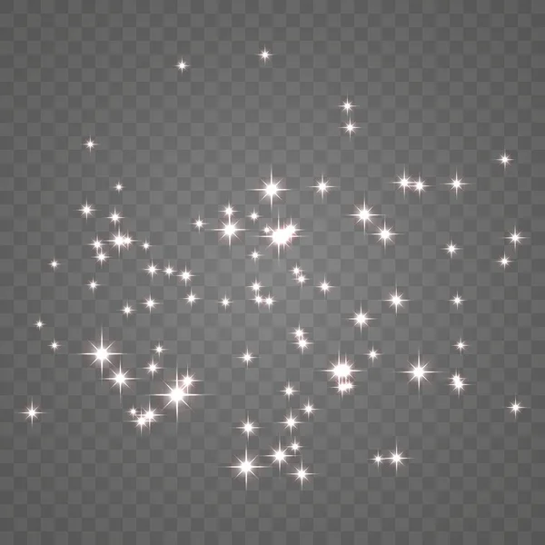 Effet Lumineux Lumineux Avec Nombreuses Particules Paillettes Isolées Sur Fond — Image vectorielle