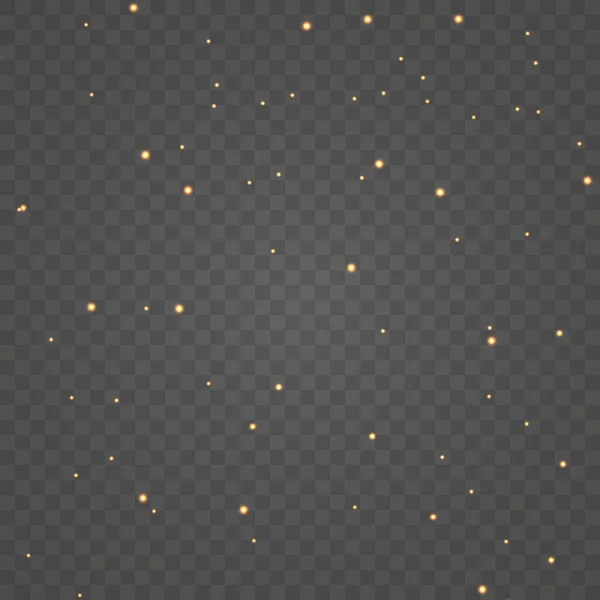 发光效果 许多发光粒子在透明的背景上被隔离 满天星尘的矢量云 神奇的圣诞装饰品 — 图库矢量图片