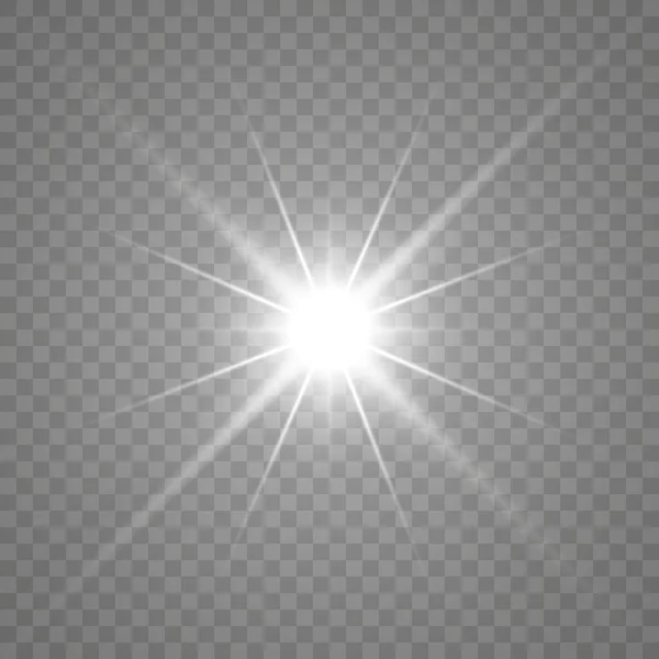 Wit Gloeiend Licht Explosie Met Transparant Cool Effect Decoratie Met — Stockvector