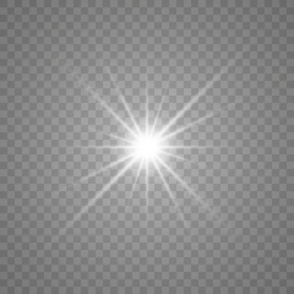 Wit Gloeiend Licht Explosie Met Transparant Cool Effect Decoratie Met — Stockvector