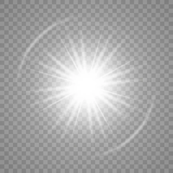 Wit Gloeiend Licht Explosie Met Transparant Cool Effect Decoratie Met — Stockvector