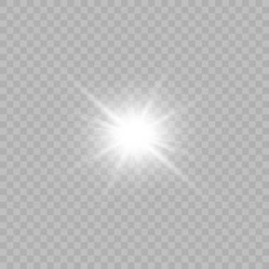 Vektör şeffaf güneş ışığı özel mercek parlaması